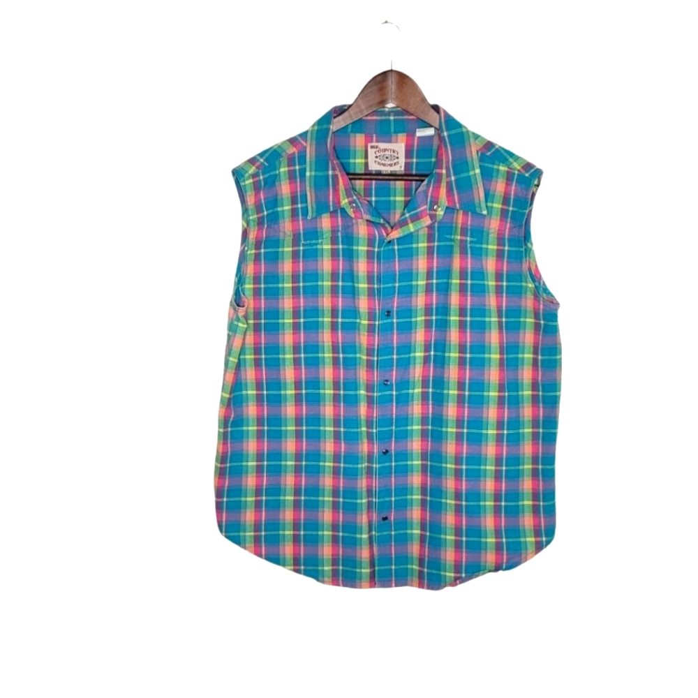 Ely Country Charmers XXL Sleeveless Plaid Top